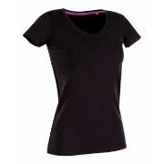 Stedman Claire V-neck Svart ringspunnet bomull Large Dame