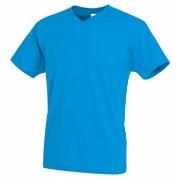 Stedman Classic V-Neck Men T-shirt Blå bomull Medium Herre