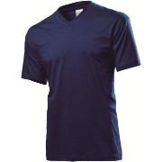 Stedman Classic V-Neck Men T-shirt Marine bomull Large Herre