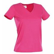 Stedman Classic V-Neck Women T-shirt Rosa bomull Large Dame
