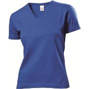 Stedman Classic V-Neck Women T-shirt Royalblå bomull Medium Dame
