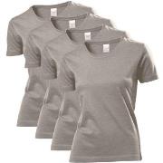 Stedman 4P Classic Women T-shirt Mørkgrå  bomull Medium Dame