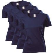 Stedman 4P Classic Women T-shirt Marine bomull XX-Large Dame