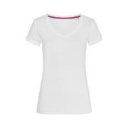 Stedman Megan V-neck Hvit ringspunnet bomull X-Large Dame