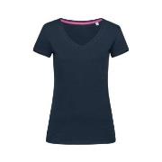 Stedman Megan V-neck Marine ringspunnet bomull X-Large Dame