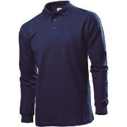 Stedman Polo Long Sleeve Men Marine bomull XX-Large Herre