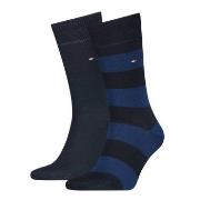 Tommy Hilfiger Strømper 2P Men Rugby Sock Mørkblå Str 43/46 Herre