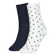 Tommy Hilfiger Strømper 2P Women Dot Sock Hvit Mønster Str 39/42 Dame