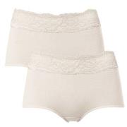 Trofe Lace Trimmed Maxi Briefs Truser 2P Champagne bomull Large Dame