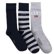 Gant Strømper 3P Cotton Socks Gift Box Blå/Grå One Size Herre