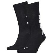 Puma Strømper 2P Graphic Logo Crew Socks Svart Str 39/42 Herre