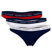 Tommy Hilfiger Truser 3P Recycled Essentials Thong Rød/Blå  Small Dame