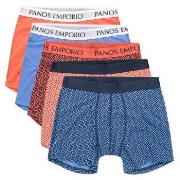 Panos Emporio 5P Bamboo Cotton Boxers Oransje/Mørkbl XX-Large Herre