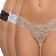 Hanky Panky Truser 3P Low Rise Lace Thong Svart/Hvit nylon One Size Da...