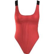 Calvin Klein Intense Power Rib Scoop Swimsuit Korall polyamid X-Large ...
