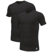 adidas 2P Active Flex Cotton 3 Stripes V-Neck T-Shirt Svart bomull Sma...