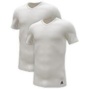 adidas 2P Active Flex Cotton 3 Stripes V-Neck T-Shirt Hvit bomull Medi...