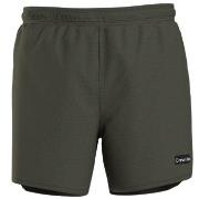 Calvin Klein Badebukser Cool Iconic Texture Swimshorts Mørkgrørnn  Lar...