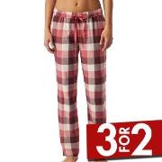 Schiesser Mix and Relax Long Flannel Pants Rød Mønster  bomull 38 Dame