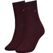 Tommy Hlfiger Women Graphic Argyle Sock Strømper 2P Vinrød  Str 35/38 ...