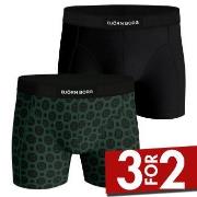 Björn Borg 2P Premium Cotton Stretch Boxer Svart/Grønn bomull Medium H...