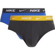 Nike 2P Everyday Cotton Stretch Brief Grå/Gul bomull Large Herre