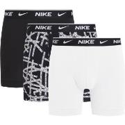 Nike 3P Everyday Cotton Stretch Boxer Brief Svart/Hvit bomull X-Large ...