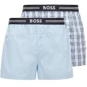 BOSS 2P EW Boxer Shorts Lysblå/Rutete polyester Medium Herre