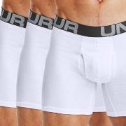 Under Armour 3P Charged Cotton 6in Boxer Hvit Small Herre
