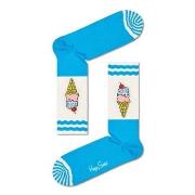 Happy socks Strømper Ice Cream Sock Lysblå/Hvit bomull Str 36/40