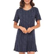 Lady Avenue Short Sleeve Bamboo Nightdress Marine mønster Bambus XX-La...