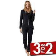 Schiesser Contemporary Nightwear Interlock Pyjama Svart 46 Dame