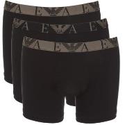 Armani Cotton Boxers 3P Svart bomull Large Herre