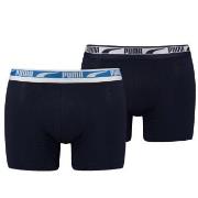 Puma 2P Men Multi Logo Boxer Svart/Blå bomull X-Large Herre