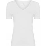 JBS of Denmark Bamboo V-neck Women Slim T-shirt Hvit X-Small Dame
