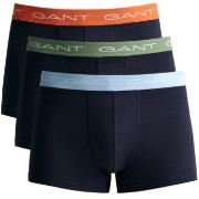 Gant 3P Cotton Trunks Marine/Blå bomull Large Herre