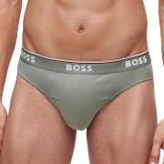 BOSS 3P Solid Cotton Power Brief Blå/Grønn bomull Small Herre