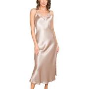 Lady Avenue Pure Silk Long Nightgown With Lace Perlhvit silke X-Large ...