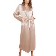 Lady Avenue Pure Silk Long Robe Perlhvit silke Large Dame