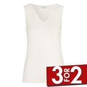 Damella Bamboo Lace Tank Top Hvit Bambus Large Dame