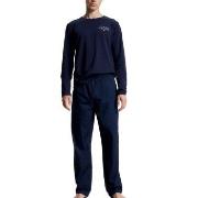 Tommy Hilfiger Long Sleeve Woven Pyjama Set Marine bomull Small Herre