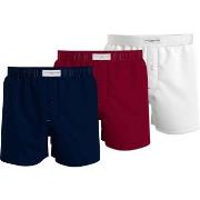 Tommy Hilfiger 3P Woven Boxers Marine/Rød bomull Large Herre