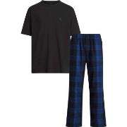 Calvin Klein Pure Flannel Short Sleeve Pyjamas Svart/Blå bomull Medium...