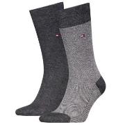 Tommy Hilfiger Strømper 2P Men Birdeye Sock Antracit Str 39/42 Herre