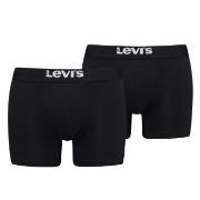 Levis 2P Men Solid Basic Boxer Brief Svart bomull Large Herre