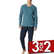 Schiesser Casual Essentials Long Sleeve Pyjamas Marine/Blå bomull 52 H...