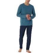 Schiesser Casual Essentials Pyjamas Marine/Blå bomull 56 Herre