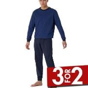 Schiesser Comfort Essentials Long Pyjamas Marine bomull 48 Herre
