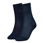 Tommy Hilfiger Strømper 2P Women Diamond Structure Socks Marine Str 35...