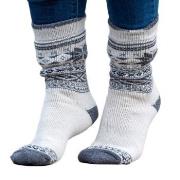 Trofe Knitted Patterned Wool Sock Strømper Hvit Str 39/42 Dame